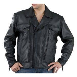 Trucker Jacket In Lambskin Leather Two Side Pockets