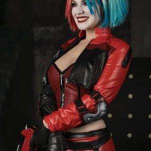 WOMENS INJUSTICE 2 HARLEY QUINN LEATHER JACKET