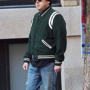 Jonah Hill American Actor Letterman Green Wool Jacket