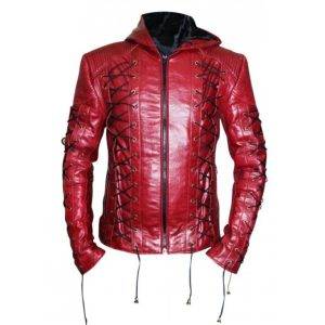 Arrow Arsenal Red Leather Jacket