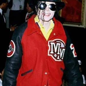Mickey Mouse Michael Jackson Red Varsity Jacket