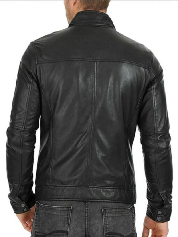 Mens Retro Biker Style Black Leather Jackets