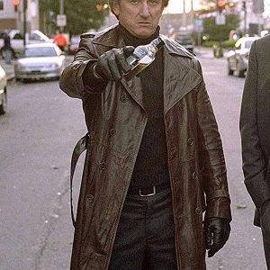 Mens Sean Penn Mystic River Jimmy Markum Leather Coat