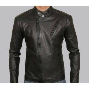 Tony Stark Biker Black Leather Jacket
