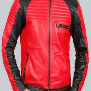 Vintage Andrew Red Biker Leather Jacket