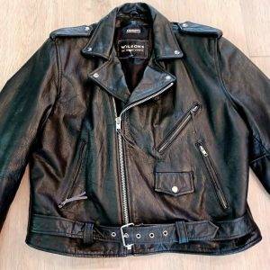 Wilsons Belt Heavy Biker Punk Rocker Leather Jacket