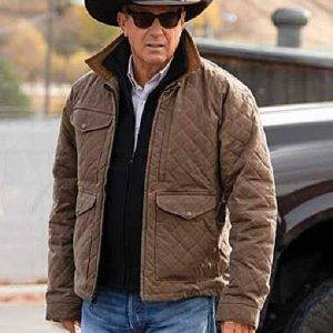 Yellowstone Season 4 John Dutton Brown Quilted Jacket