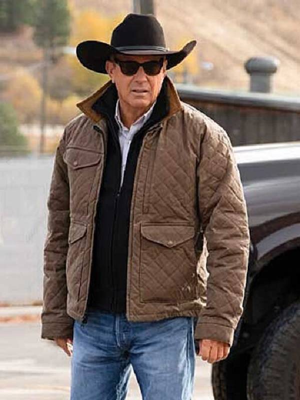 Yellowstone Season 4 John Dutton Brown Quilted Jacket