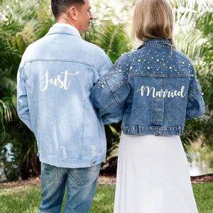 MR And MRS Custom Blue Denim Jacket