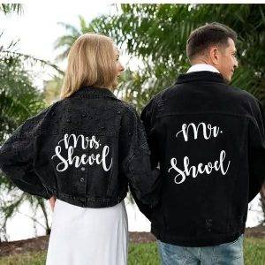 Mr And Mrs Custom Black Denim Jacket