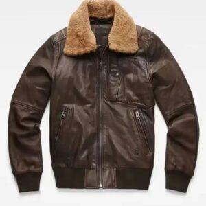 Men’s Bollard Leather Bomber Jacket