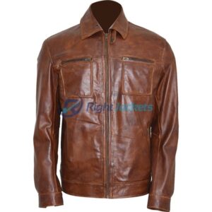 Arrow S4 David Ramsey Brown Leather Jacket