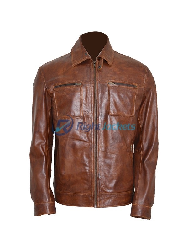 Arrow S4 David Ramsey Brown Leather Jacket