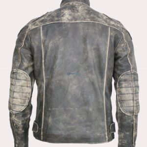 Mens Grey Gernal Biker Stylish Leather Jacket