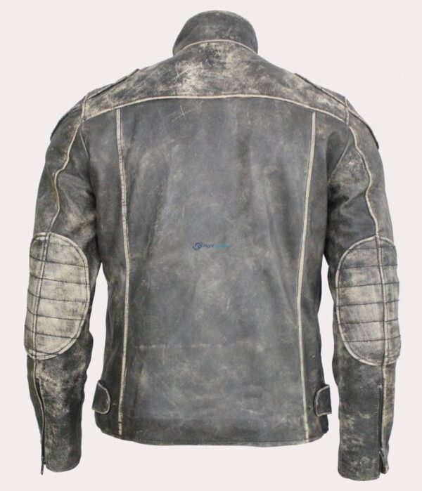 Mens Grey Gernal Biker Stylish Leather Jacket