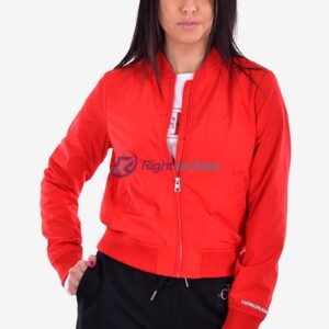 Kurtka Bomber Red Stylish Cotton Jacket