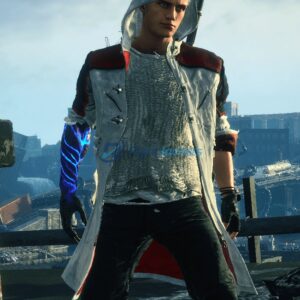 Devil May Cry 5 Nero Assassins Creed Reskin Mod Red And White With Logo In Back Coat Jacket
