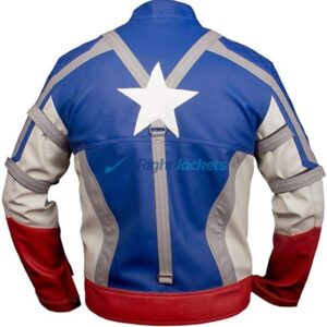 Captain America The First Avenger Blue Leather Jacket