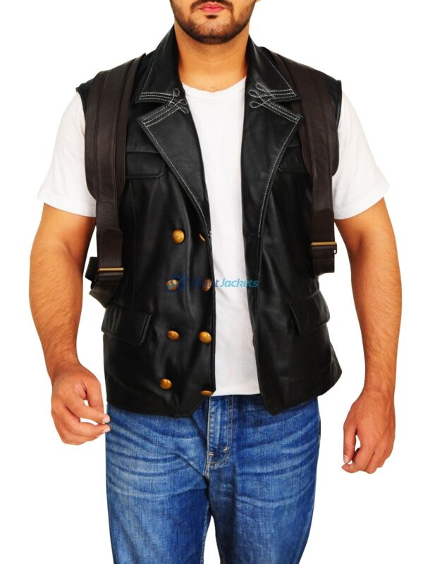 Troy Baker BioShock Infinite Booker DeWitt Leather Black Vest