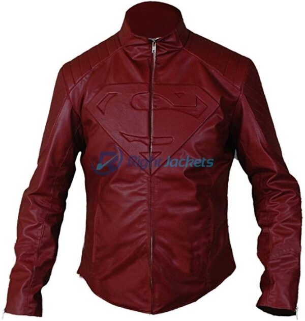 Superman Red Faux Leather Jacket