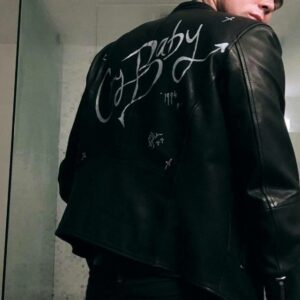 5SOS ashton cry baby Black leather jacket