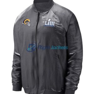 Angeles Rams Nike Gray Super Bowl LIII Bound Media Night Bomber Jacket