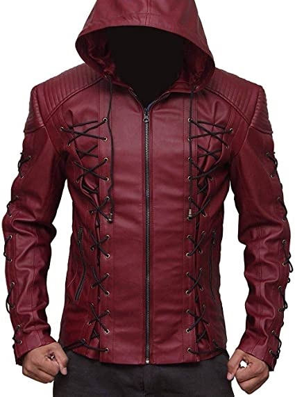 Colton Haynes Arrow Season 3 Roy Harper Red Leather Jacket