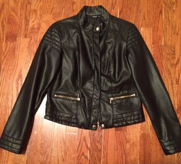 A.N.A Womens Black Faux Leather Jacket