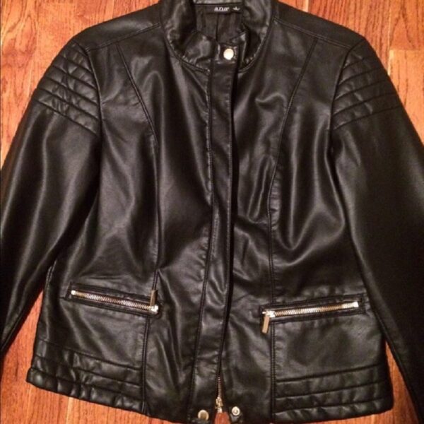 A.N.A Womens Black Faux Leather Jackets