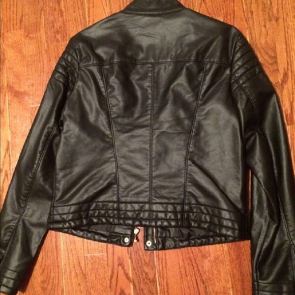 A.N.A Womens Black Faux Leathers Jacket