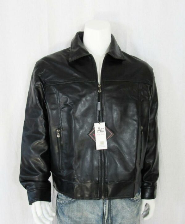 AE High Fashion Motorcycle Black Leather Jacket