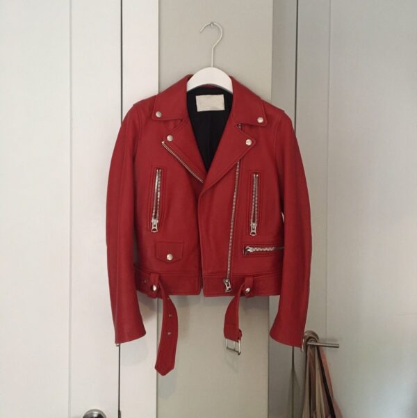 Acne Studios Mock Red Leather Jacket