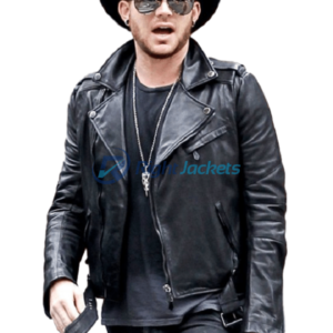 Adam Lambert Brando Biker Black Leather Jacket