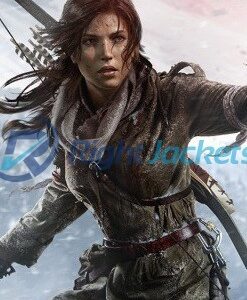 Angelina Jolie Lara Croft Rise Of The Tomb Raider Black Silk Jacket