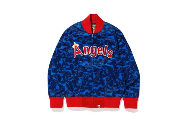 Angels BAPE X Mitchell Ness Mlb Blue Varsity Jacket