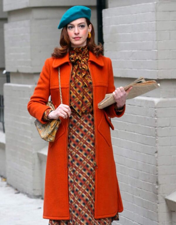 Anne Hathaway Moderns Love Orange Coat