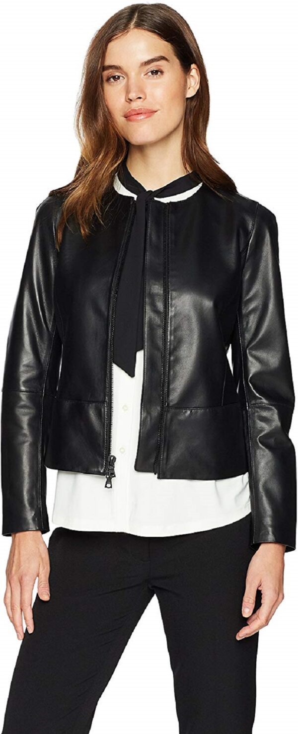 Anne Klein Black Faux Leather Jacket