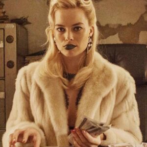 Margot Robbie Terminal Annie Faux Fur White Coat