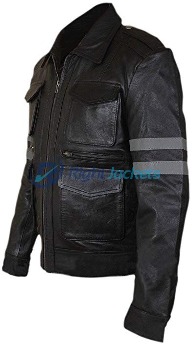 Ansel Elgort Fault In Our Stars Black Waxed Leather Jacket