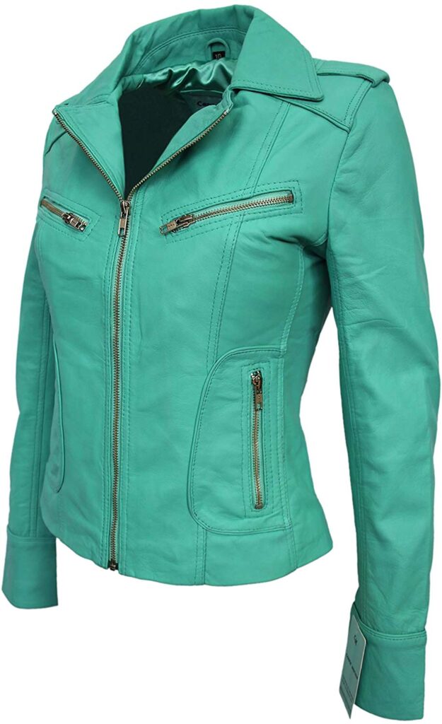Aqua Leather Jacket - Right Jackets