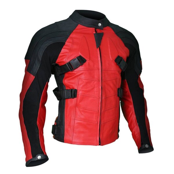 Armored Style Deadpool Biker Leather Jacket