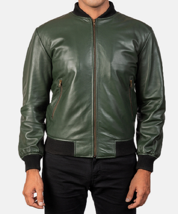 Army Greens Leather Jacket