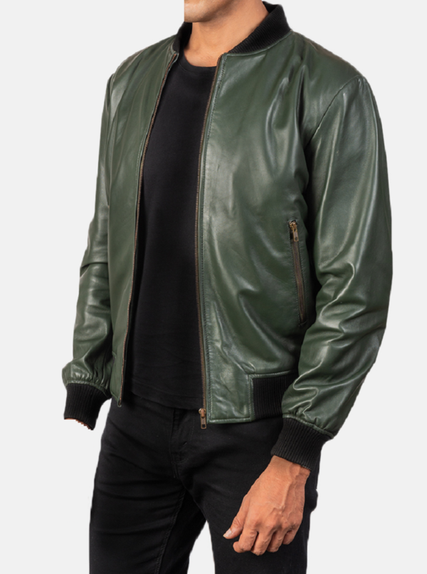 Armys Green Leather Jacket 1