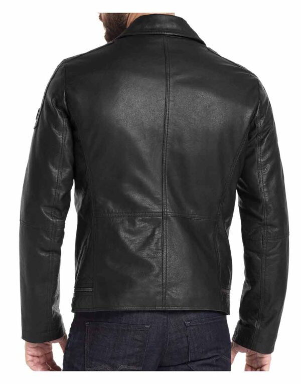 Asymmetrical 100 Real Black Leather Jackit
