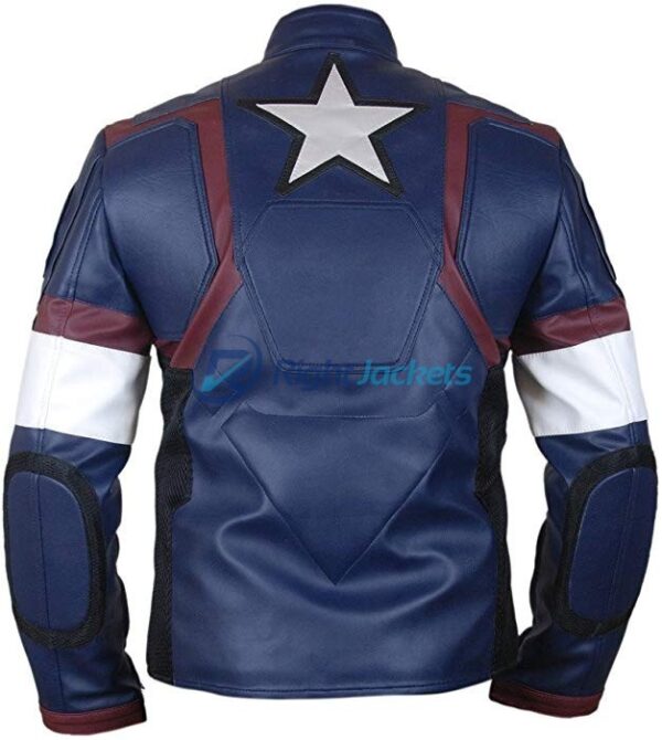 Avengers Age of Ultron Captain America Blue Stylish Leather Jacket