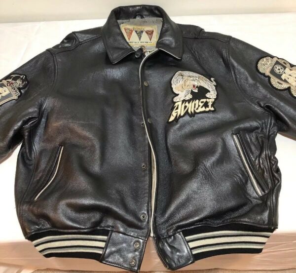 Avirex USA Vintage Varsity Speed Tigers Leather Jacket