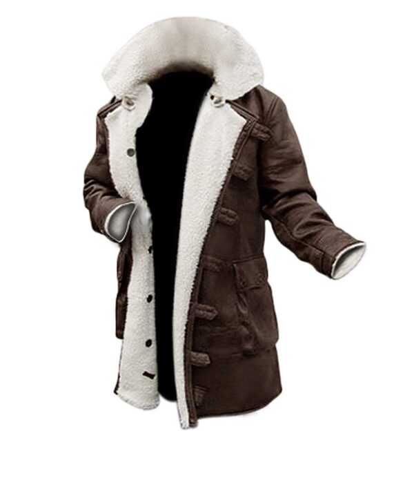 Bane Dark Knight Hardy Synthetic Brown Leather Fur Rises Coat