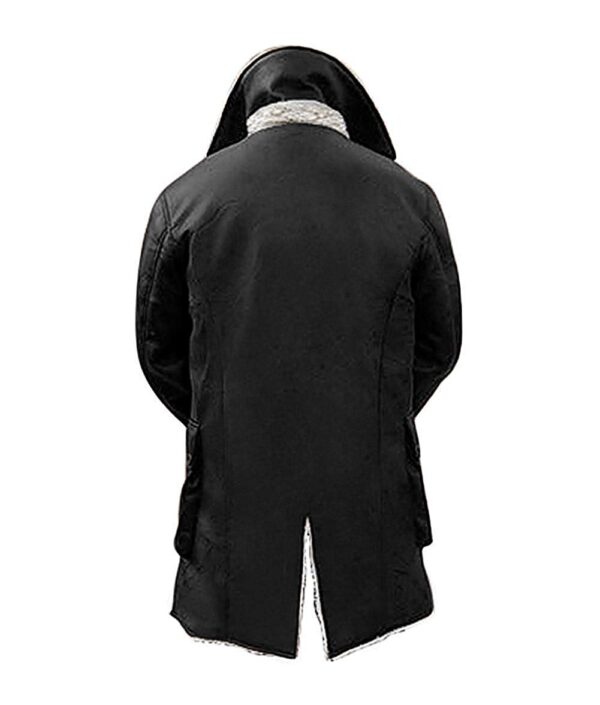 Bane Dark Knights Hardy Black Synthetic Leather Fur Rises Coat