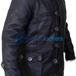 Bane Stonewash Leather Shearling Black Long Coat