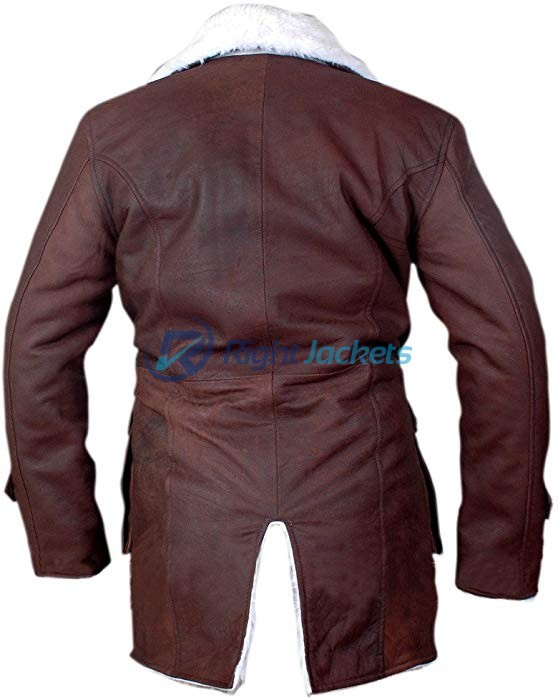 Bane Stonewash Leather Shearling Brown Long Coat